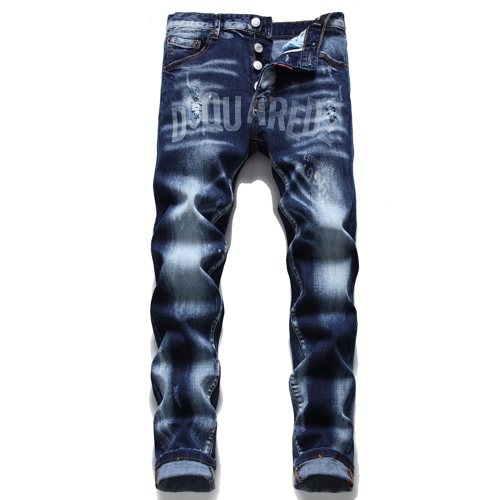 

DQS 2patch cotton elastic rugged solid watermark 1995d2 factory jeans
