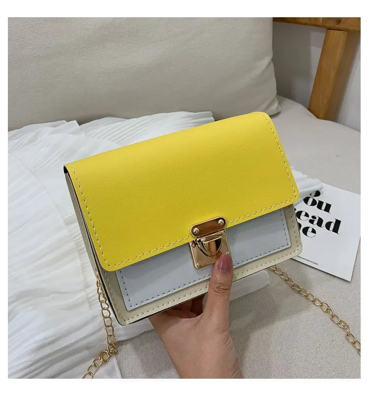 

women's summer small bag fashion contrast color small square bag ladies simple shoulder messenger handbag