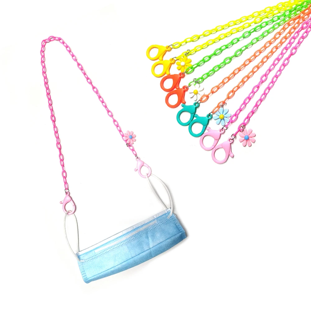 

Kids Acrylic Face Masking Lanyard Face Masking Chain Holder Neck Strap, 12 available colors