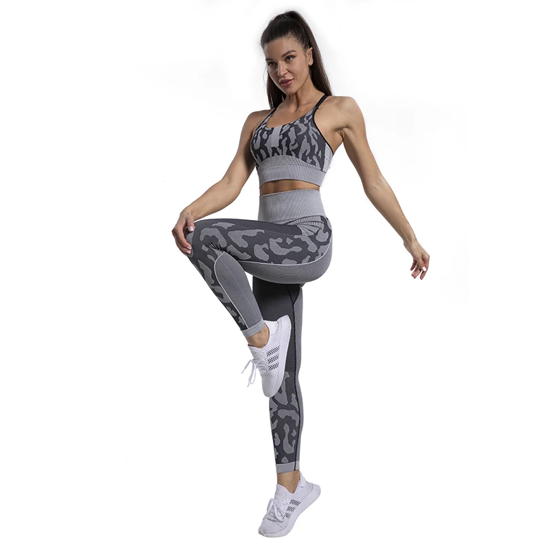 

Ptsports woman bamboo yoga pant fitness legging 2 piece yoga set women for big women high quality sport bra and yoga pants set, As pictures