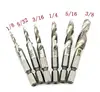 FidgetGear HSS4341 6PCS Hex Shank High Speed Steel Spiral Screw Thread Taps Drill Bits Set Show One Size