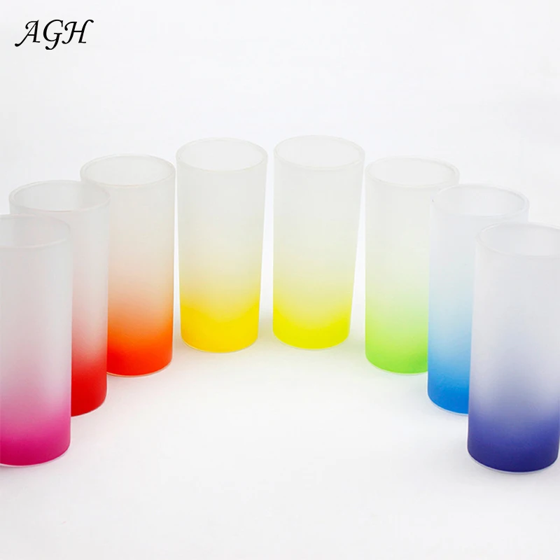 

3oz Gradient Rainbow Colorful Bottom Frosted Sublimation Shot Glass Water Bottle Sublimation Cup Tumbler