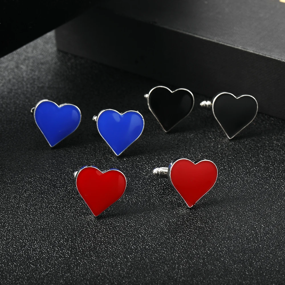

Valentine's Day Series Heart-shaped Alloy Cufflinks For Men Simple Love Shirt Clothing Accessories