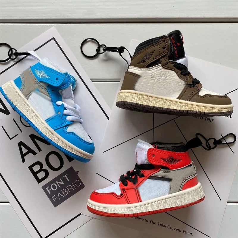 

hot product dropping shipping 3d aj1 mini kid shoe sneaker bag charm keychain