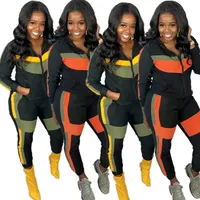 

SE7026 - women stylish pants and patches hoodies two piece outfits