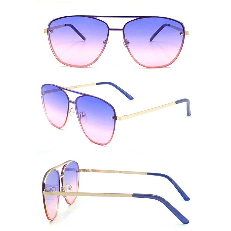 Newest Design Ray Band Aviation Shade Sun Glasses Blue And Pink Lenses ...