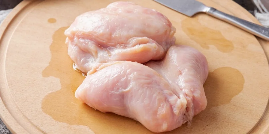 Time-lapse of chicken marinating in buttermilk over several hours