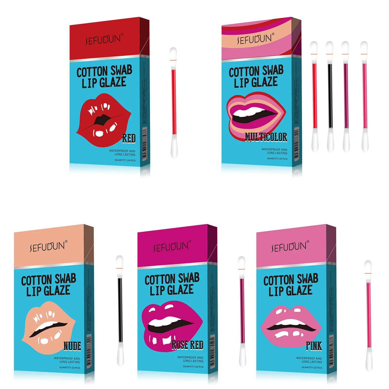 

Women Long Lasting Lip Gloss Cotton Swab Matte Cigarette Cotton Swab Tattoo Lipstick