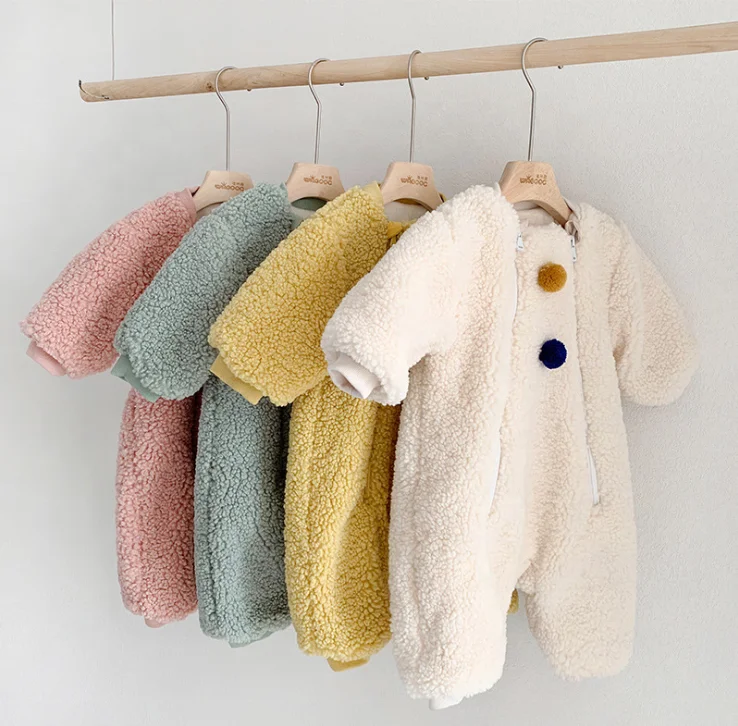 

Winter warm baby rompers winter newborn baby clothes fleece cute style clothing romper baby clothes overalls