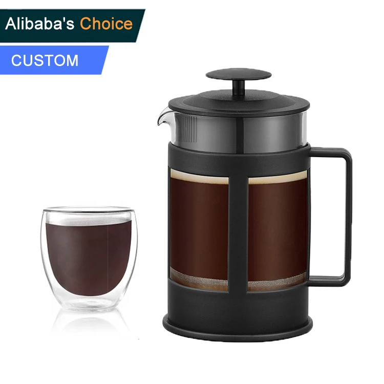 

Portable cheap customize logo glass coffee french press perfect