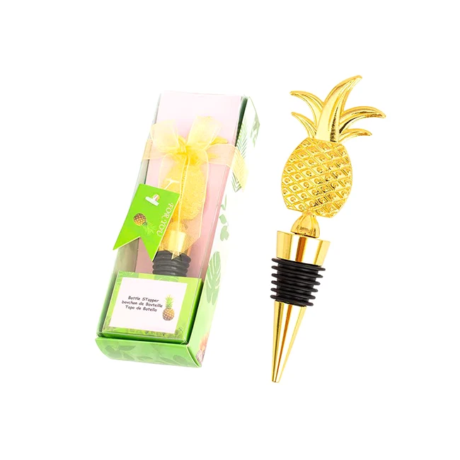 

New Arrival Zinc Alloy Wine Bottle Stopper Gold Pineapple Wine Stopper wedding favor gift for a wedding, Gold/silver/others colors