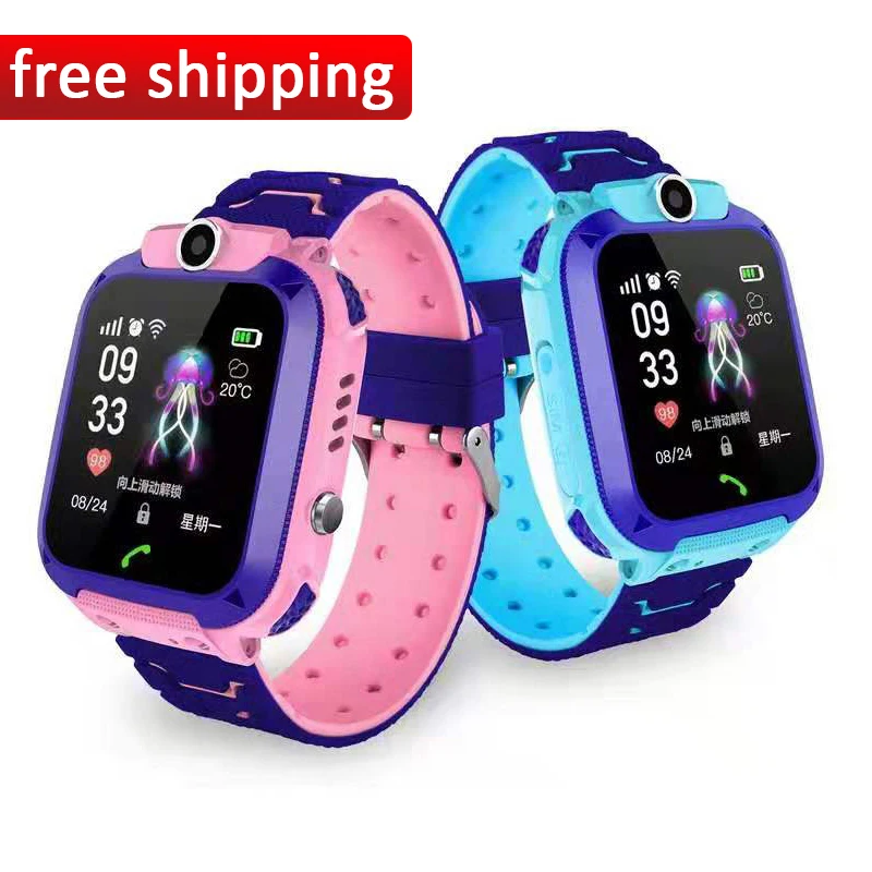 

New products in 2021 Amazon hot-selling smart watches support Sim card support GPS high-quality children's watches, Red/blue