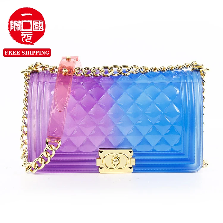 

Free shipping custom fashion candy jelly ladies handbags women bags transparent clutch handbag summer 2021