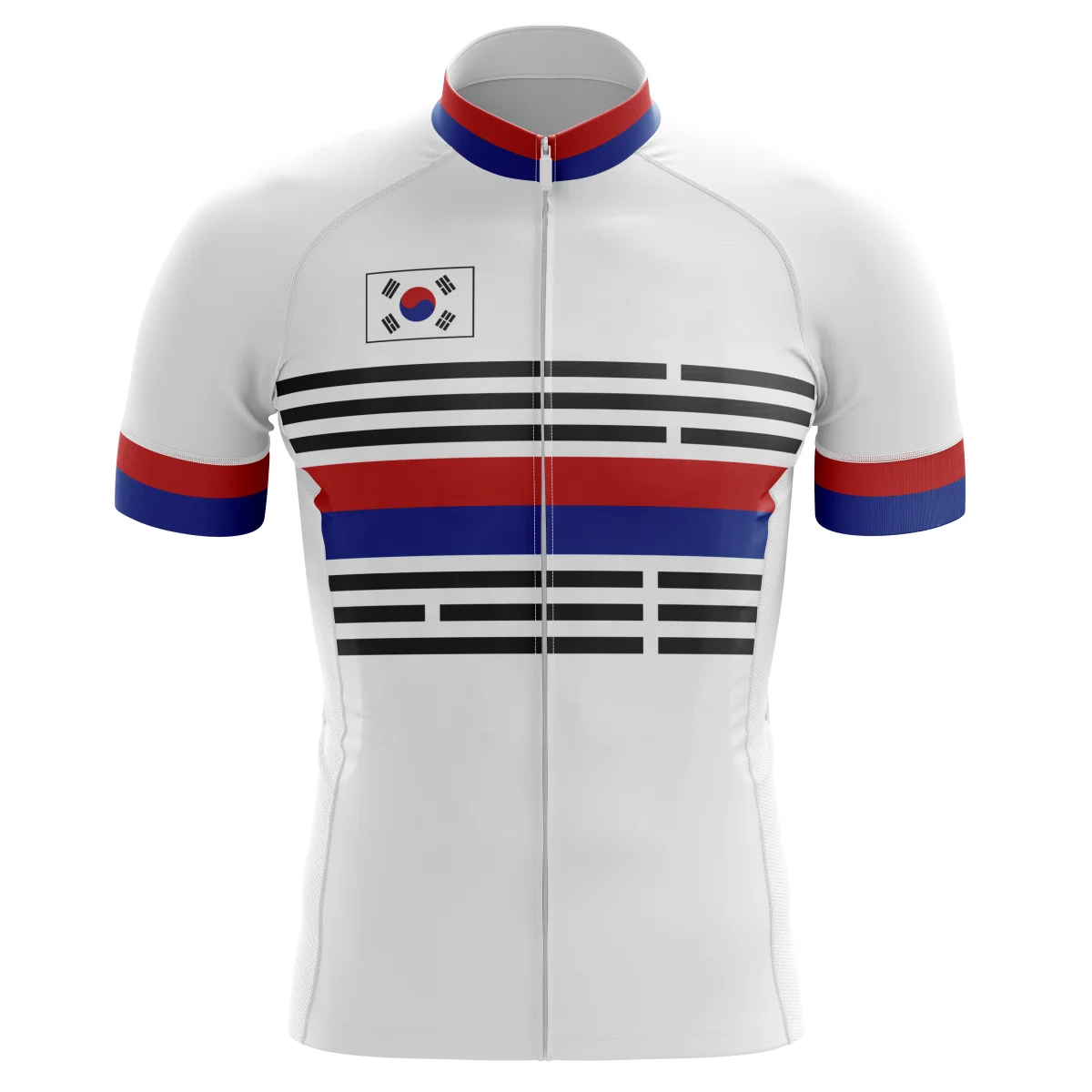 

HIRBGOD TYZ638-01 South Korea flag cycle jersey Men's short sleeve bike jersey Comfortable cycling jersey Plus Size cycling wear, White
