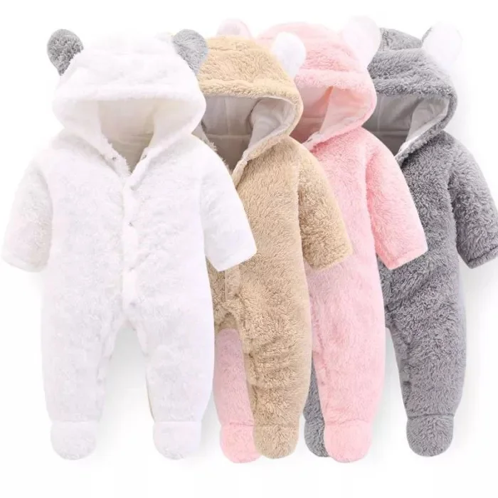 

soft fluffy Baby unisex cute Rompers Cotton winter long sleeve Jumpsuit baby bodysuit newborn boutique baby clothes