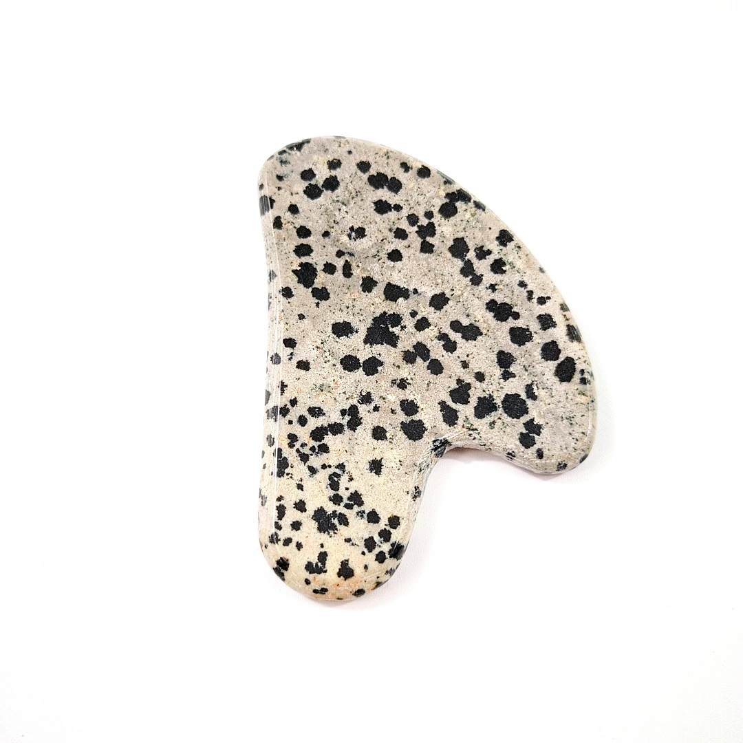 

Natural Stone Heart Shape Guasha Facial Tool Dalmatian Jasper Gua Sha For Scrapers Face Massage