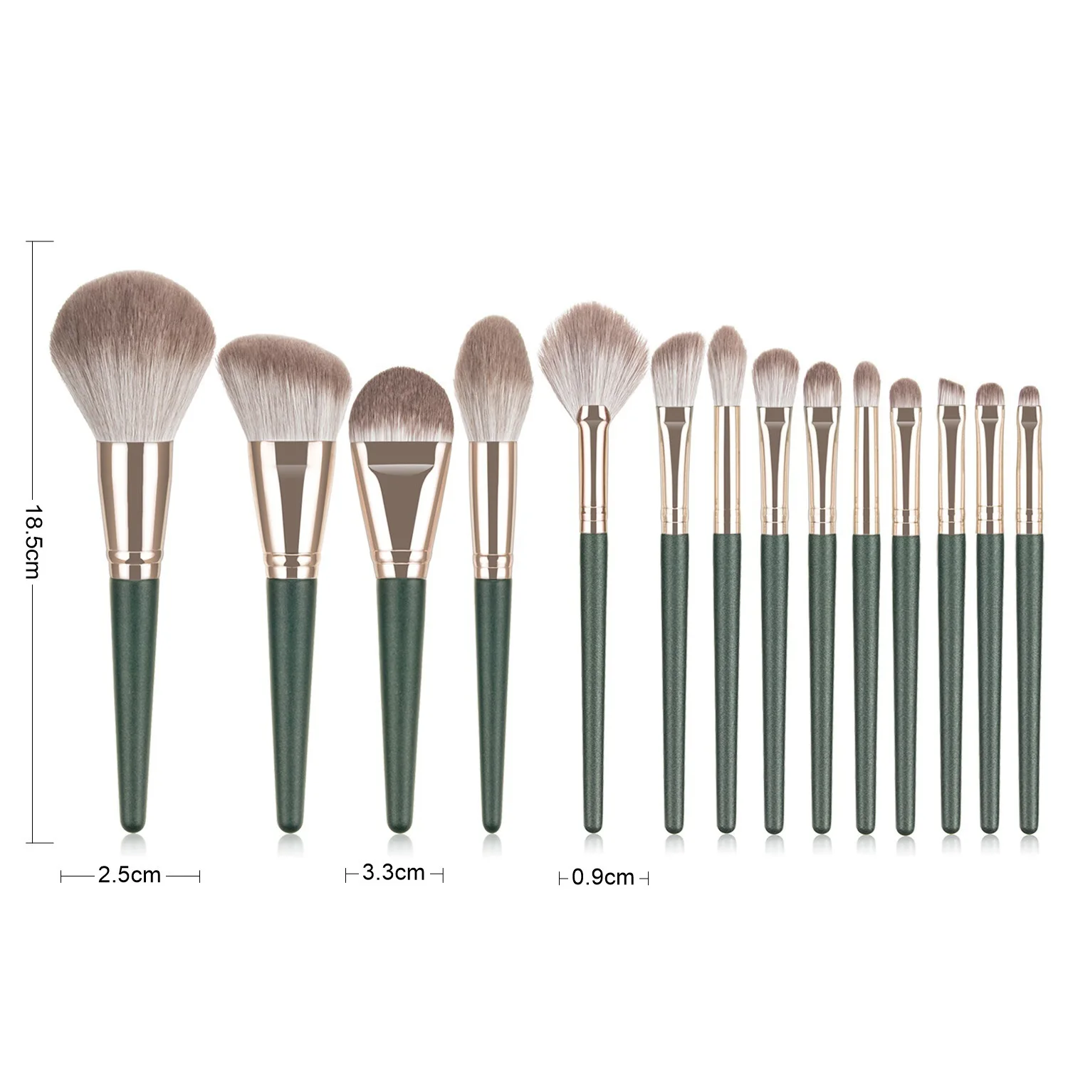 

Free Sample Green Makeup Tools Professional Makeup Brush Set With Bag