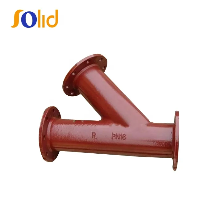 PN10 PN16 PN25 Ductile Iron Fittings All flanged Tee 45 degree Angle Branch