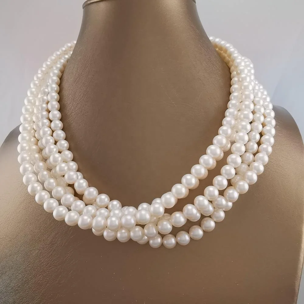 
Top quality 7-8mm round real sweet water pearls strand from top pearl ltd white natural freshwater pearl 16-inch strand string 