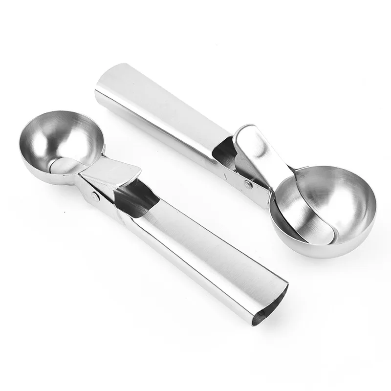 

Premium Ice Scoop with Trigger Ice Scooper Stainless Steel Heavy Duty Metal Ice Spoon Dishwasher Safe
