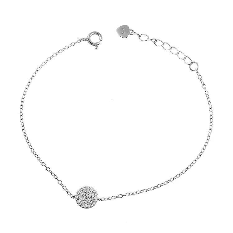 

Wholesale high quality round 925 sterling silver bracelet cz bracelet for women