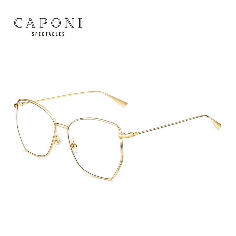 

CAPONI 2021 Fashion Modern Metal Optical Frame Eyeglasses For Women Men, 3 colors