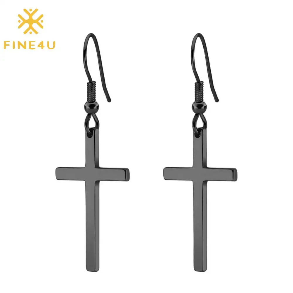 

Stainless Steel Cross Pendant Dangle Earrings Studs
