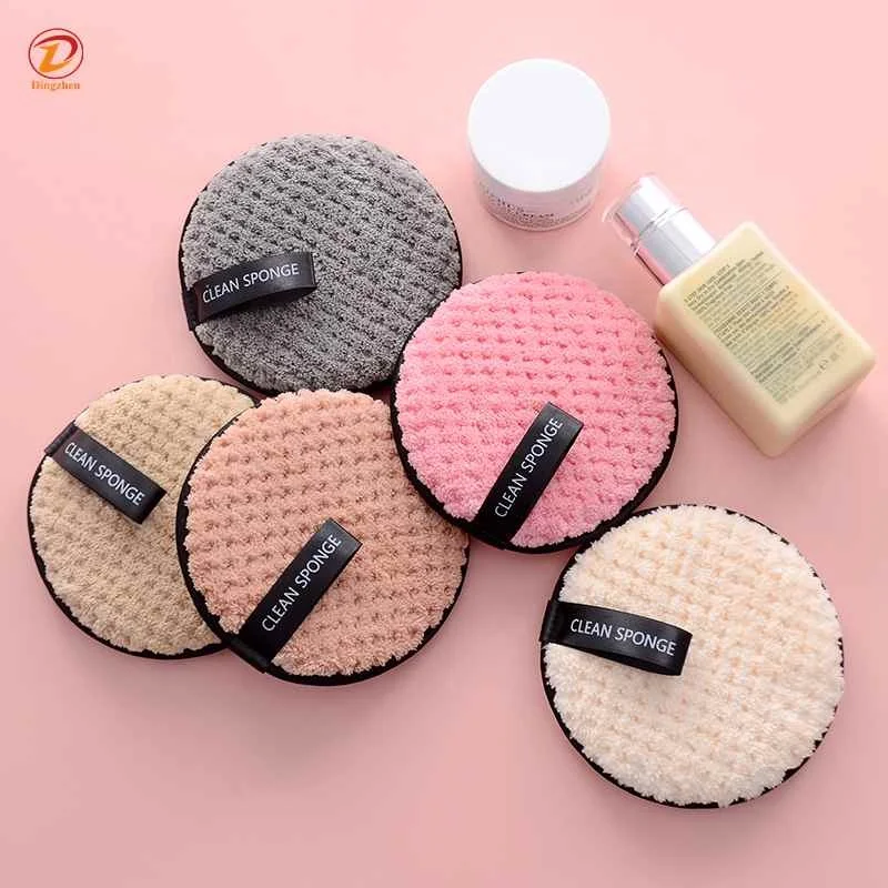 

Hot sale Private Label Reusable Makeup Remover Pads Washable Face Cleansing Pad Microfiber Makeup Removal Sponges