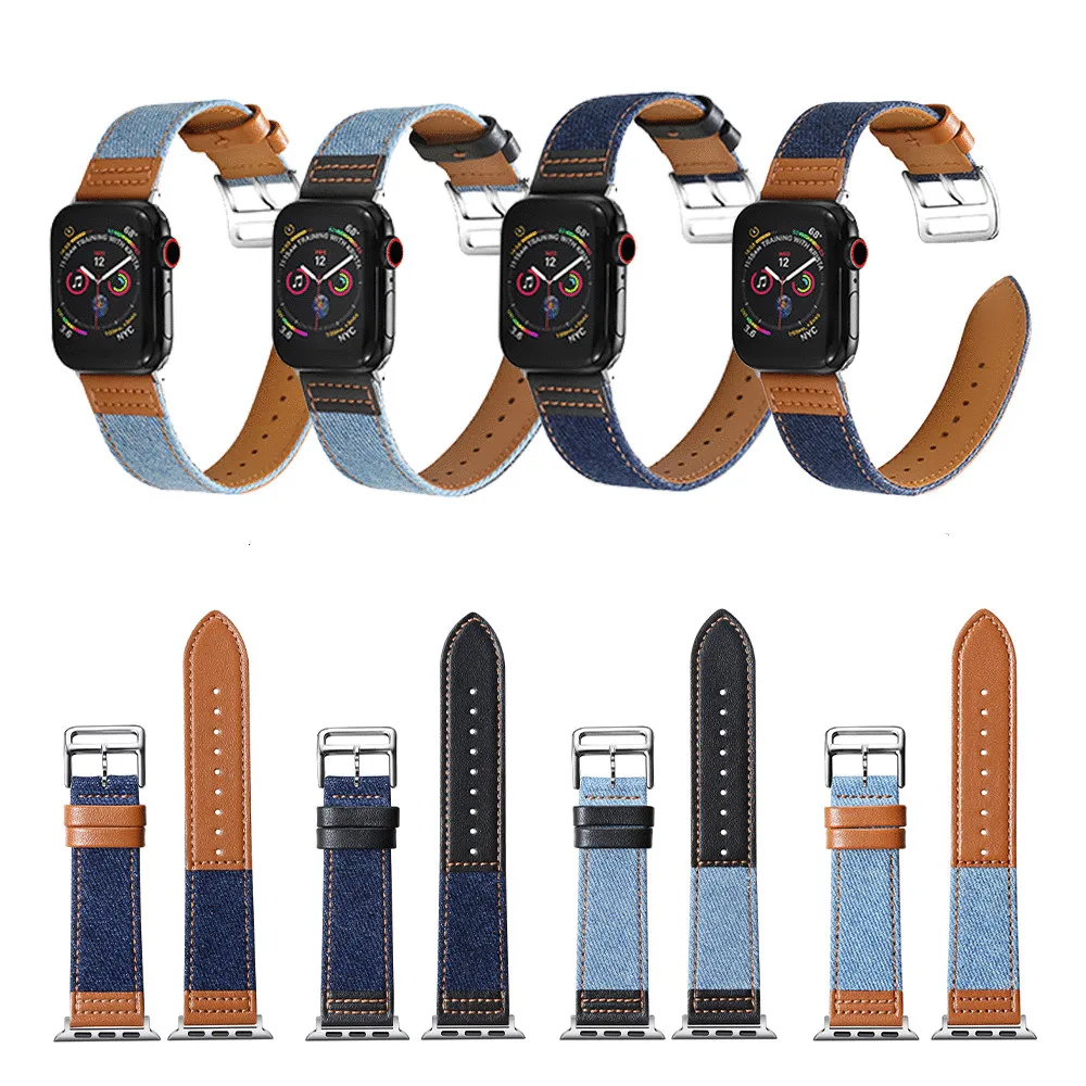 

2020 Newest Canvas leather strap For Apple Watch S6/5/4/3/2/1 Replacement watch strap