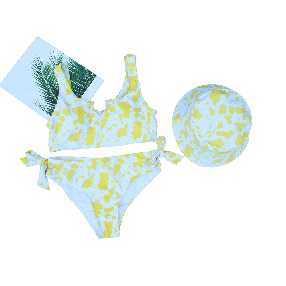 

Plus size 2021 Bathing suits Swimwear&Beachwear cow pattern bikini suit bikini Customized Swimwear, Picture showed