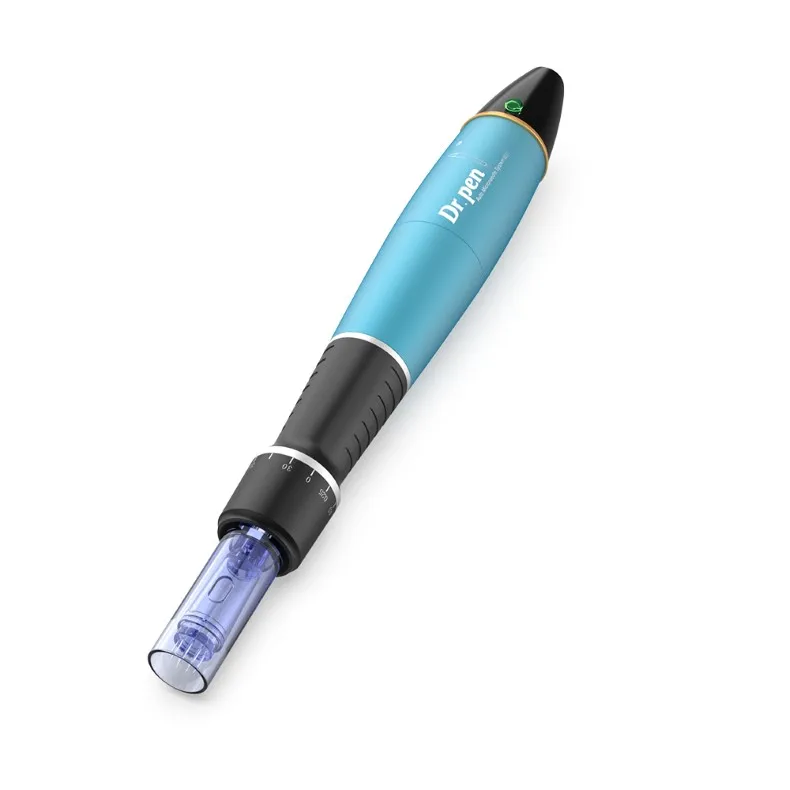 

Price Derma Roller System Micro Needling Pen A1 Skincare Device Whitening Therapy Electric Derma Pen, Silver and blue