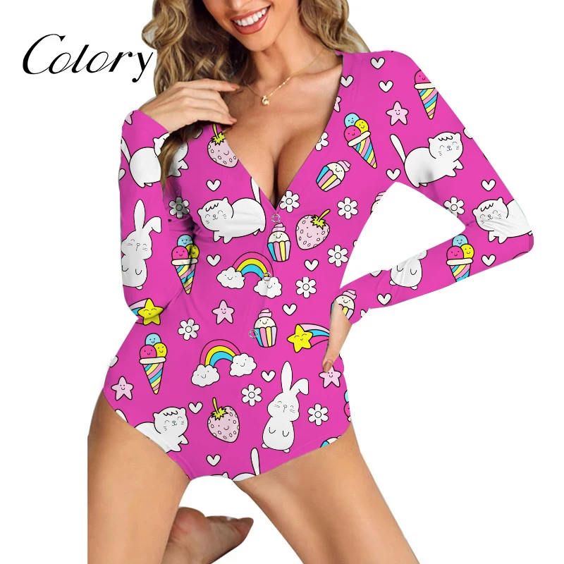 

Colory Wholesale Pajamas Cartoon Designer Onesie For Women, Picture shows