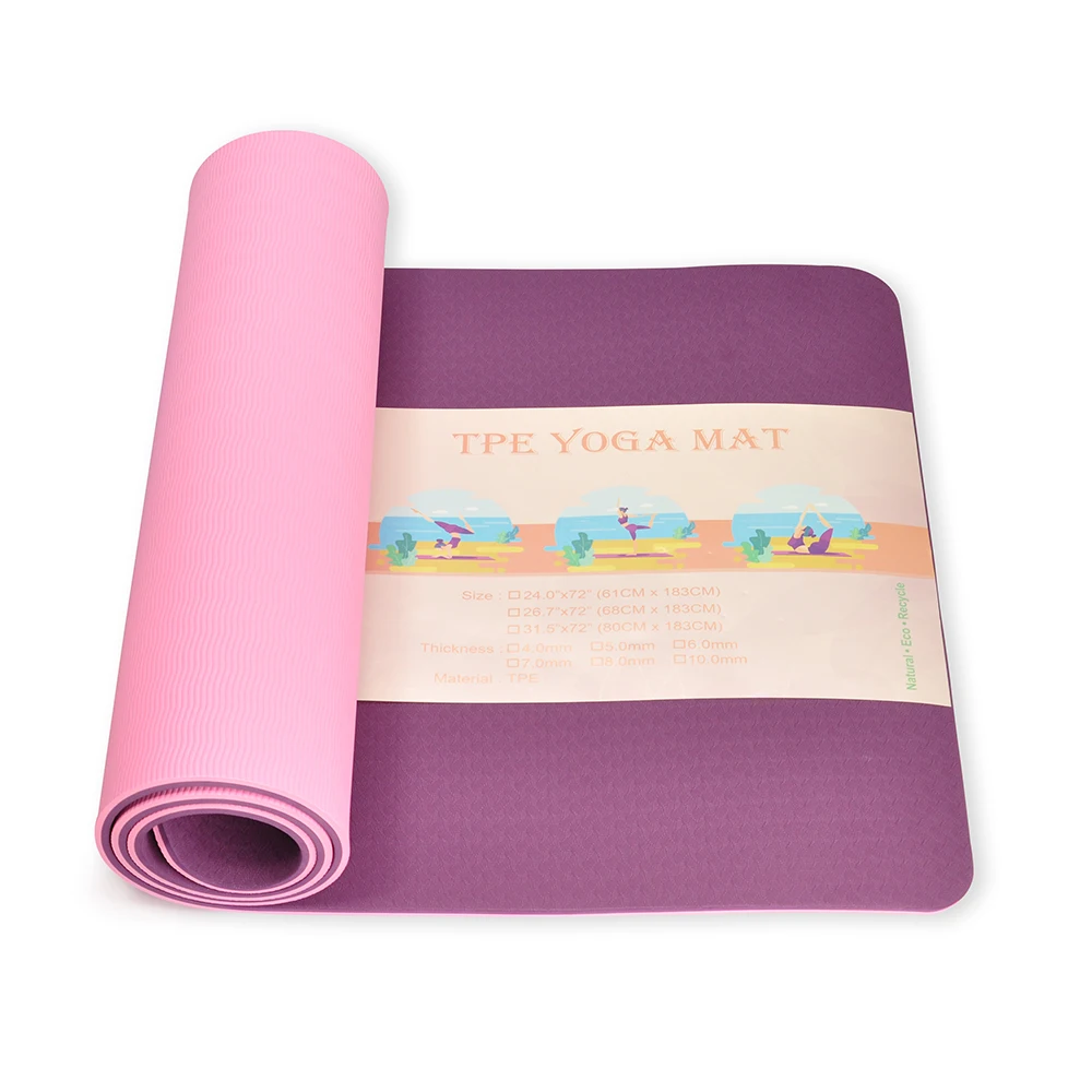 

double Layer home made fitness TPE eco-friendly sports Yoga mat, Customized