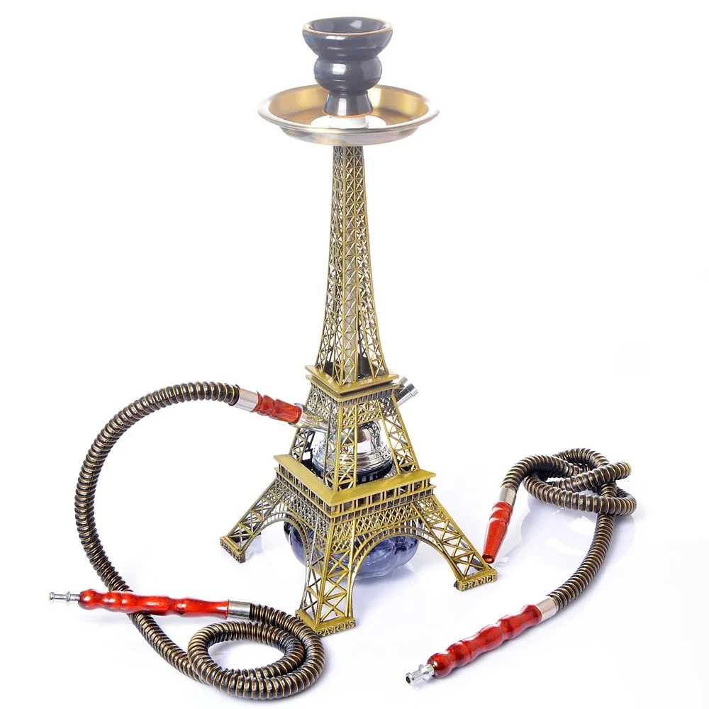 

Eiffel Tower Arab Portable Colorful glass Shisha Hookah Cup 2 Hose Shisha Hookah