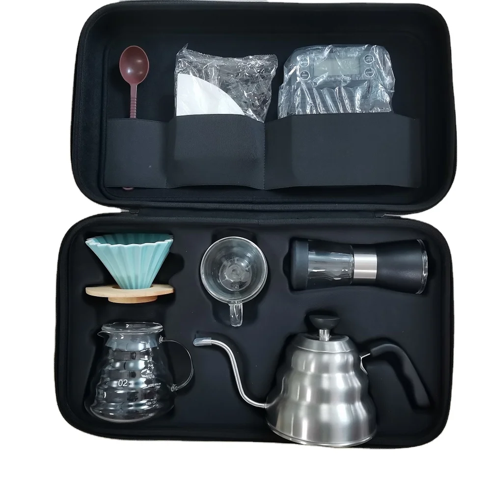 

High quality hand brew pour over travel bag coffee tools set V60 coffee gifts sets for traveler