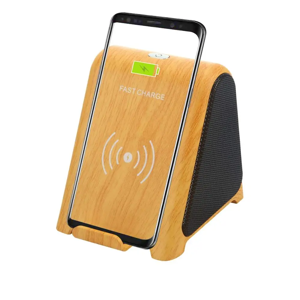 

2 in 1 Audio Player 10W/7.5W wireless fast Charger phone Stand Holder and wireless BT mini speaker