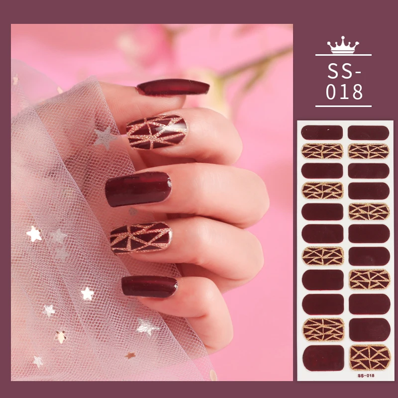 

1Pcs Full Cover Nail Stickers Designer Self Adhesive Creative Nail Art Stickers, Colorful