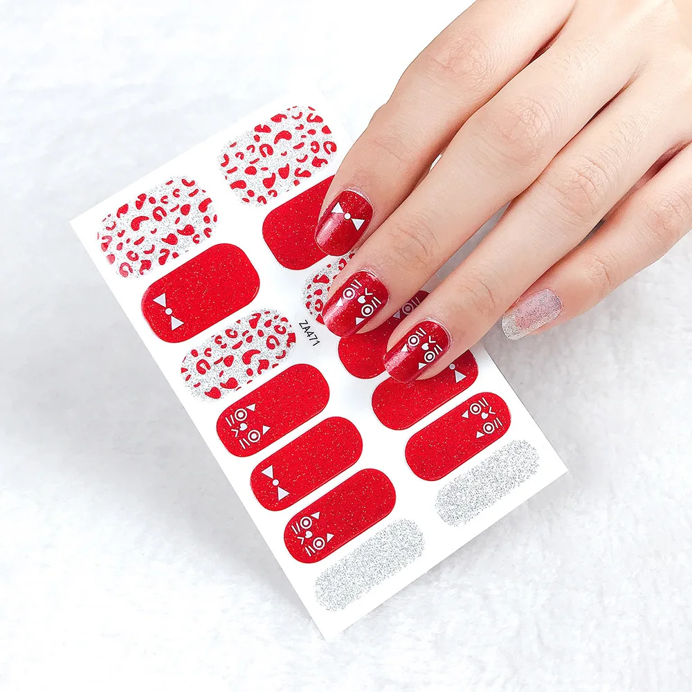 

Quanyan new cat eye nail sticker cute green onion powder nail sticker fakenails