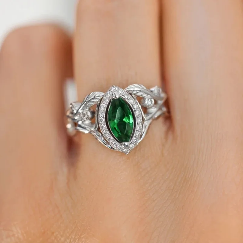 

Hainon wedding rings for women Green horoscope zircon Fashion women wedding jewelry rings