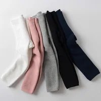 

Wholesale popular thick warm pure color cotton baby open seat leggings