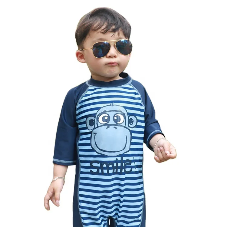 

Kids beach leisure sportswear, sun hat, boys and children, one-piece swimsuit, swimming trunks, quick-drying, pattern: monkey