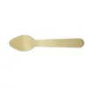 100Pcs/bag 11cm Wooden Spoons Disposable Degradable Mini Ice Cream Spoon