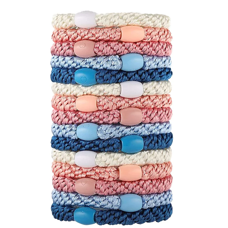 

Factory Hot Selling 10pcs/Set 15pcs/Set Custom Colorful Ponytail Holder Braided Elastic Hair Ties Set For Women Hair Accessories