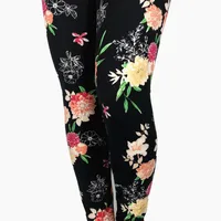 

Peony Flowers Prints 92 Polyester 8 Spandex Milk Silk Buttery Soft Brushed One Size Fits Most Leggings Manufacture