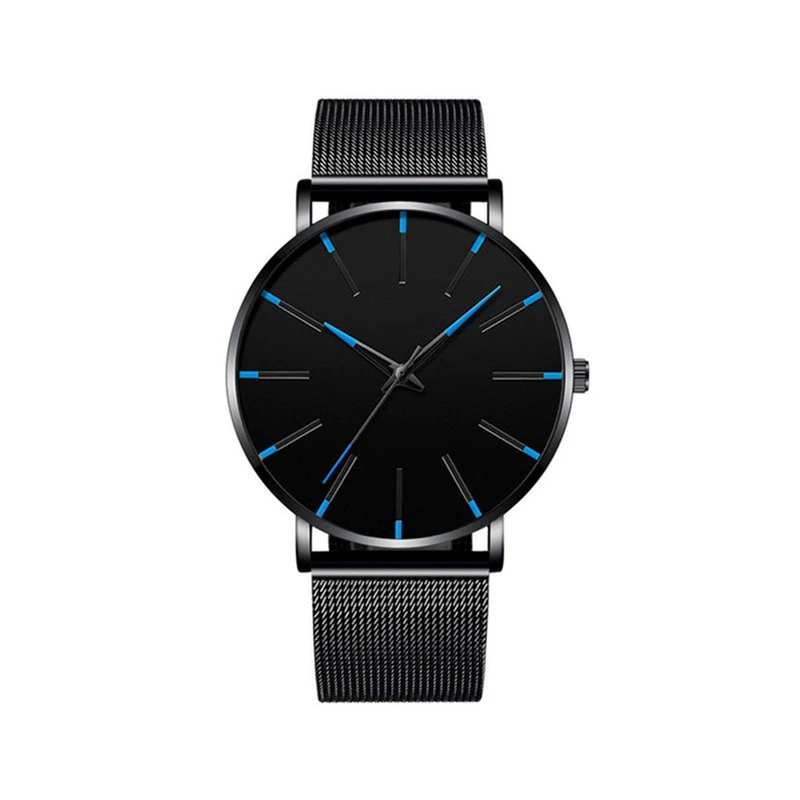 

2021 New Luxury Brand Geneva Blue Mesh Band Quartz Analog Watches Cheap Promotional Women Mens Bracelet Watch