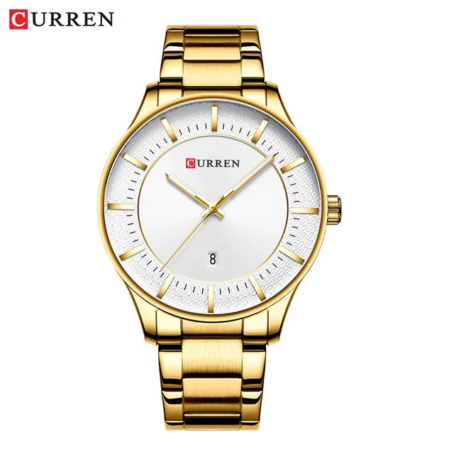 

CURREN 8347 Men's Quartz Watches Clock Fashion Waterproof Steel Wristwatch With Date Classic Black Male Relojes De Hombre