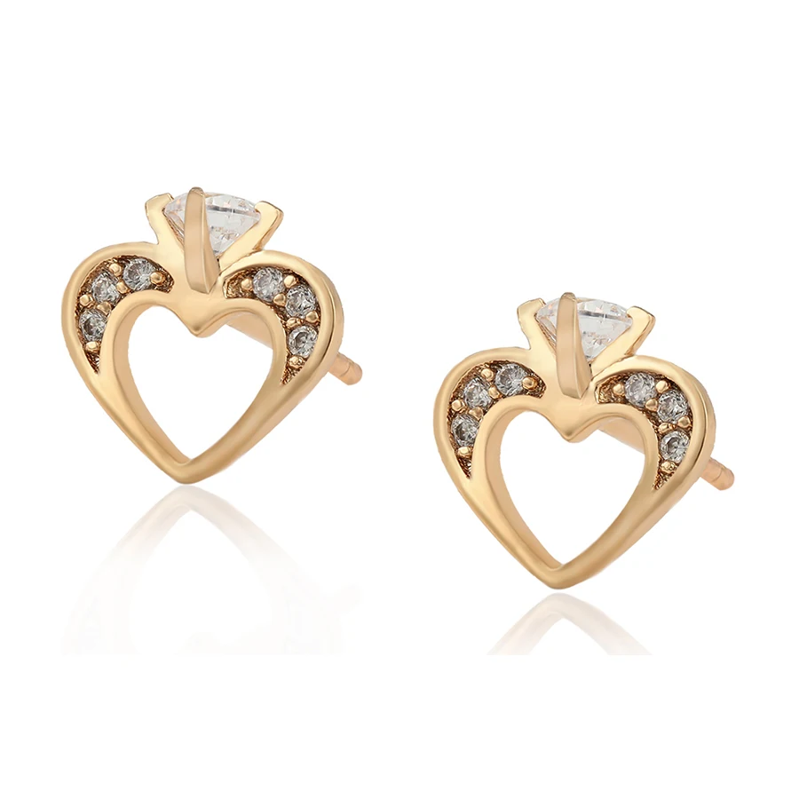 

99539 Xuping fashion design gChristmas New Promotional New Heart Shaped Crown Shape Stud Earrings