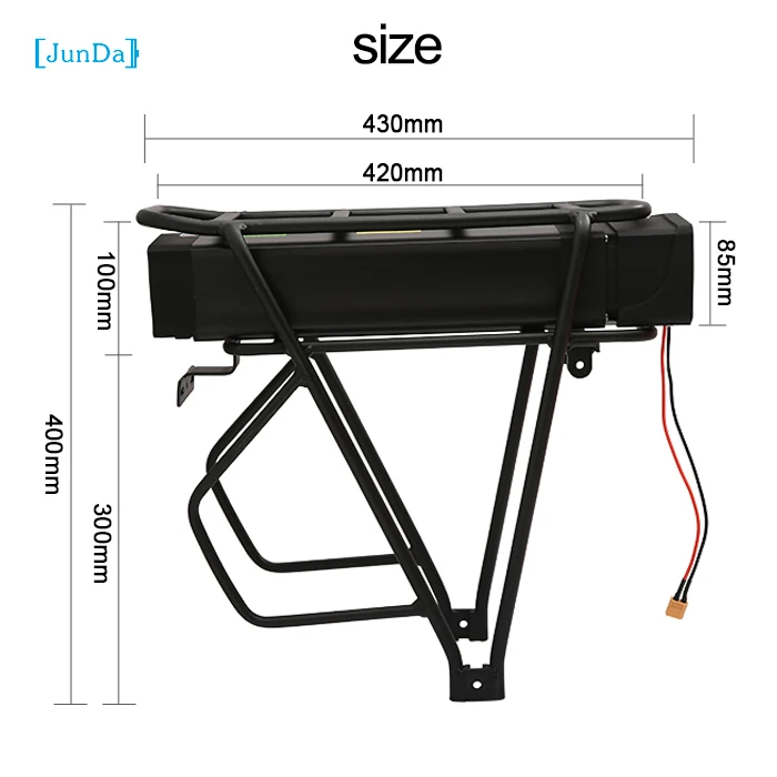 

Free shipping electric bike battery with rear rack 36v 15ah Electric Bicycle Battery With Charger with BMS