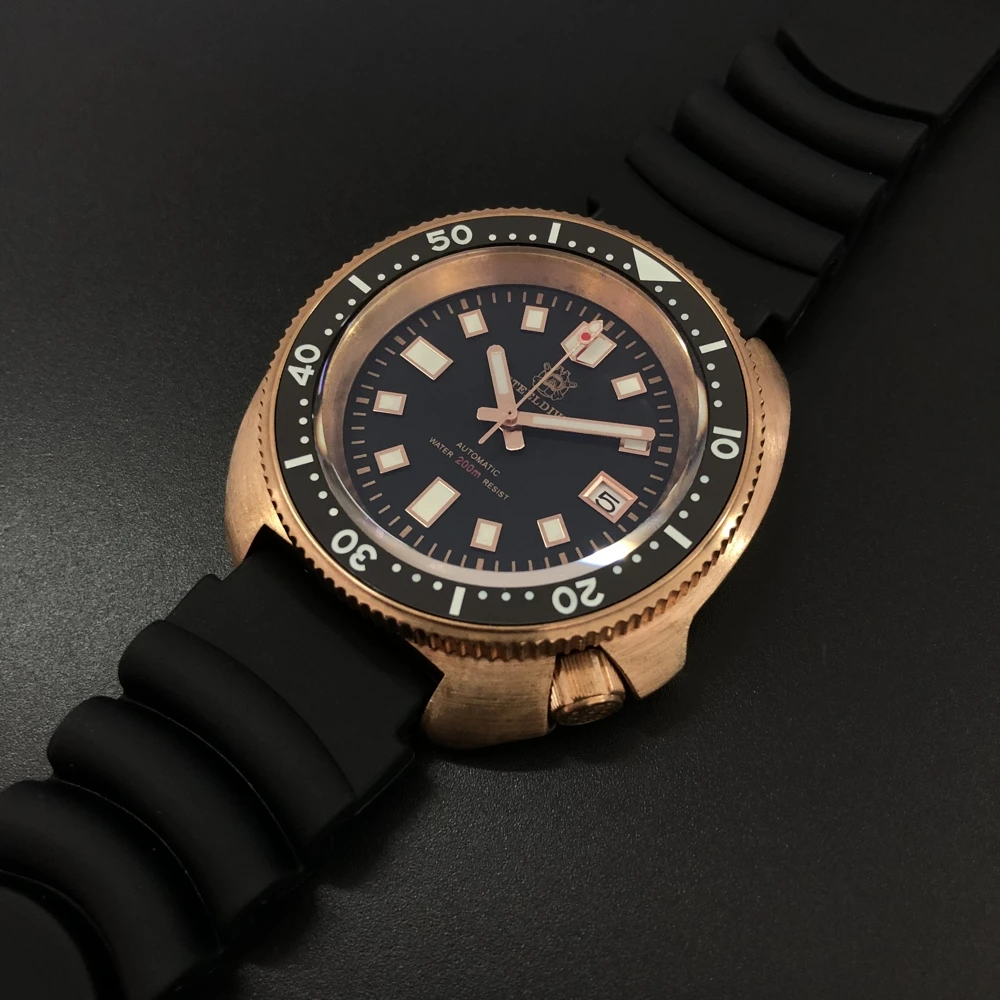 

6015 Bronze Turtle Watch! SD1970S 20ATM 200m Water Resistian NH35 Mechanical Automatic Men Bronze Dive Watch