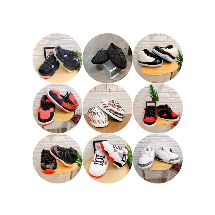 
Wholesale New Design Fashionable Plush Yeezy Jordan AJ House indoor soft slipper for women 